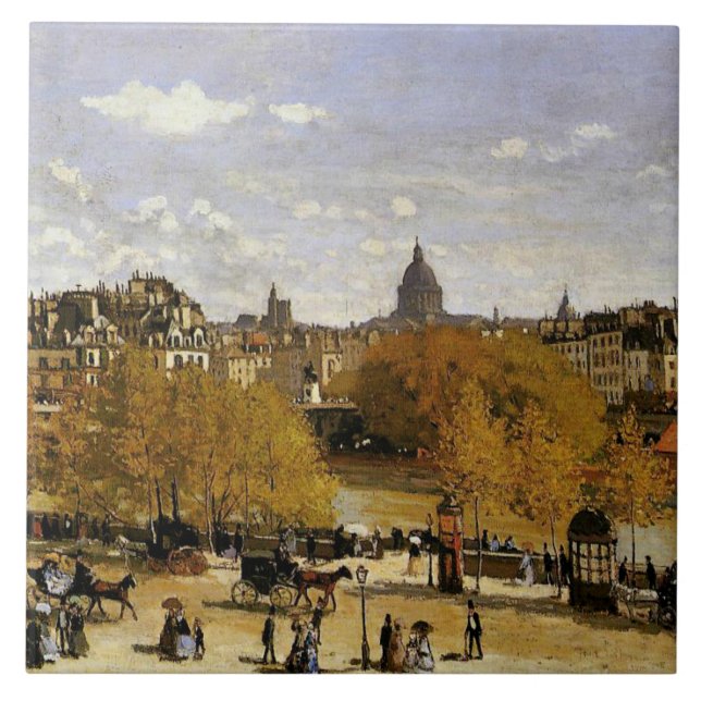 Monet - Quai du Louvre, Kunstmalerei Fliese (Vorderseite)