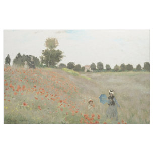 Monet Red Poppy Field Wildblume Blume Stoff