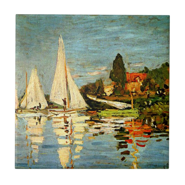 Monet, Regattas in Argenteuil Fliese (Vorderseite)