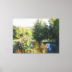 Monet - Rose im Garten von Montgeron, Leinwanddruck