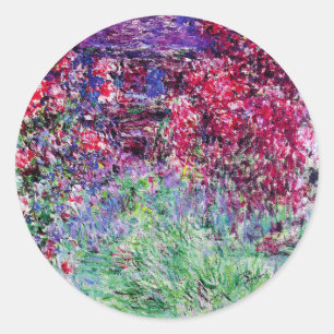 Monet Rosen-Aufkleber Runder Aufkleber