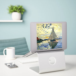 Monet - Sailboat at le Petit GENNEVILLIERS Aufkleber