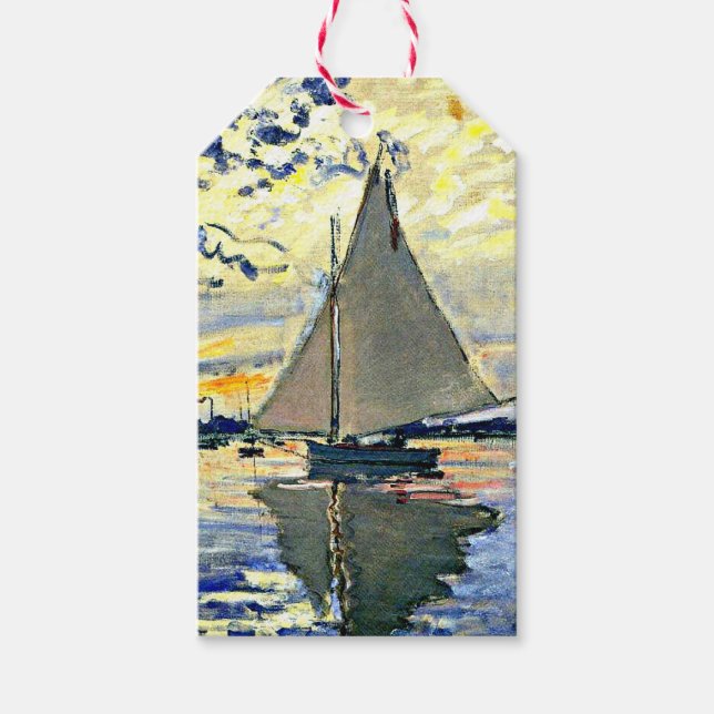 Monet - Sailboat at le Petit Gennevilliers, Geschenkanhänger (Vorderseite)