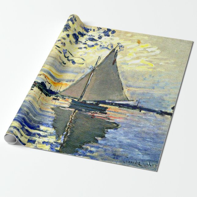 Monet - Sailboat at le Petit Gennevilliers Geschenkpapier (Ungerollt)