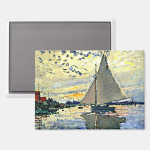 Monet - Sailboat at le Petit GENNEVILLIERS Magnet