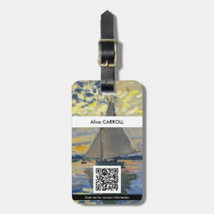 Monet - Sailboat bei Petit-Gennevilliers - QR-Code Gepäckanhänger