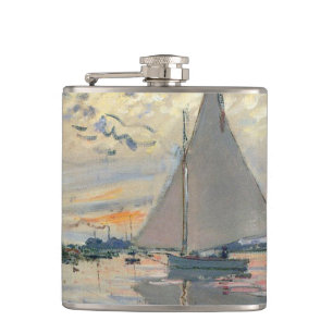 Monet Sailboat Französische Impressionismus Klassi Flachmann