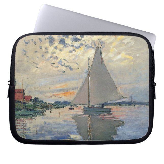 Monet Sailboat Französische Impressionismus Klassi Laptopschutzhülle (Vorderseite)