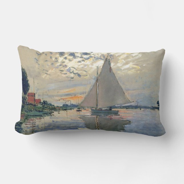 Monet Sailboat Französische Impressionismus Klassi Lendenkissen (Vorderseite)