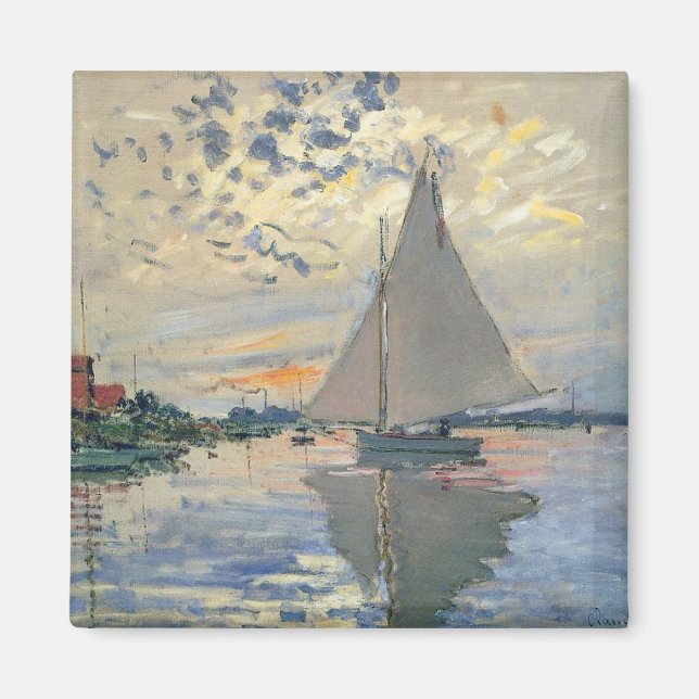 Monet Sailboat Französische Impressionismus Klassi Magnet (Vorne)