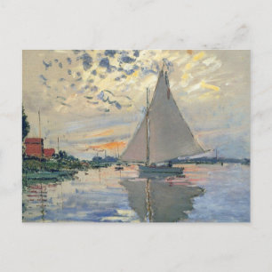 Monet Sailboat Französische Impressionismus Klassi Postkarte