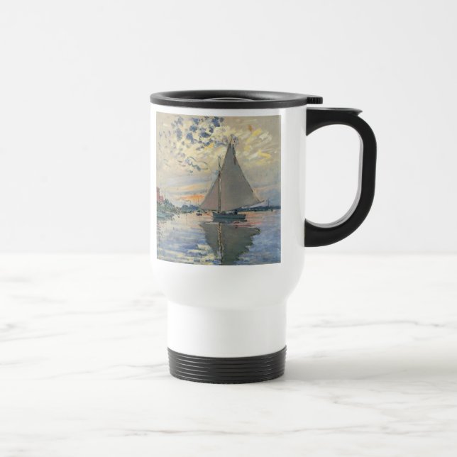 Monet Sailboat Französische Impressionismus Klassi Reisebecher (Rechts)