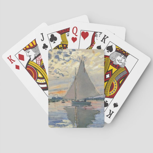 Monet Sailboat Französische Impressionismus Klassi Spielkarten (Rückseite)