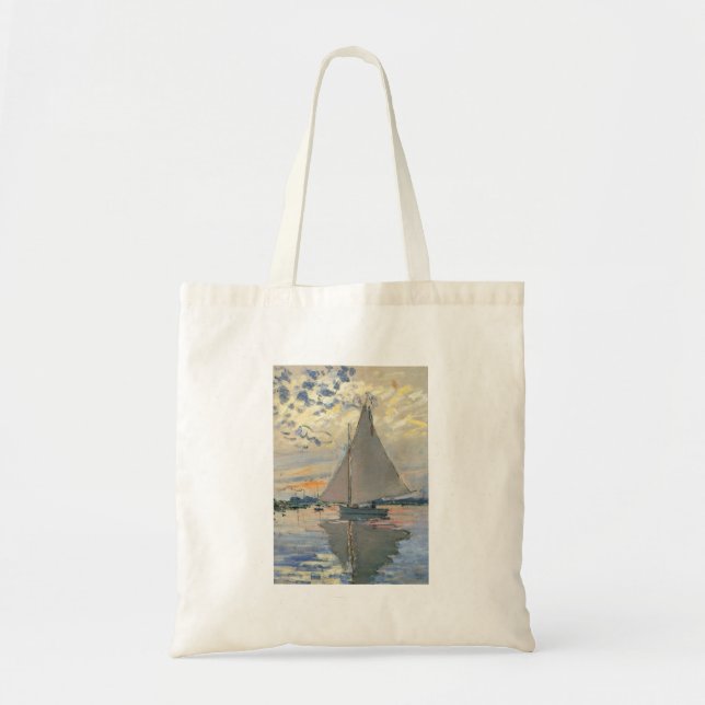 Monet Sailboat Französische Impressionismus Klassi Tragetasche (Vorne)