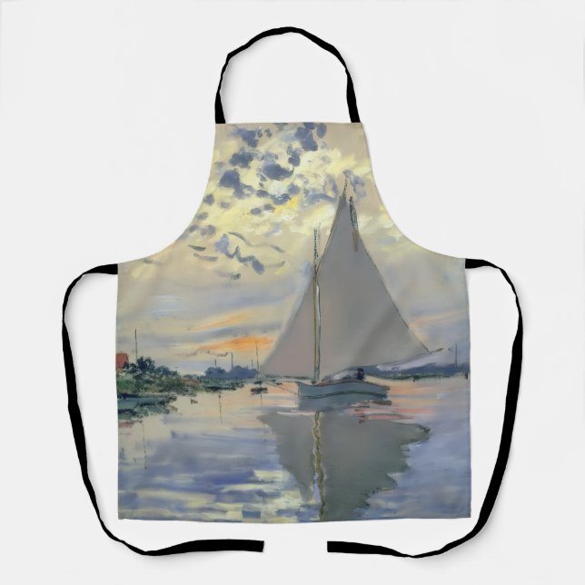 Monet Sailboat French Impressionism Classic Art Schürze (Vorderseite)