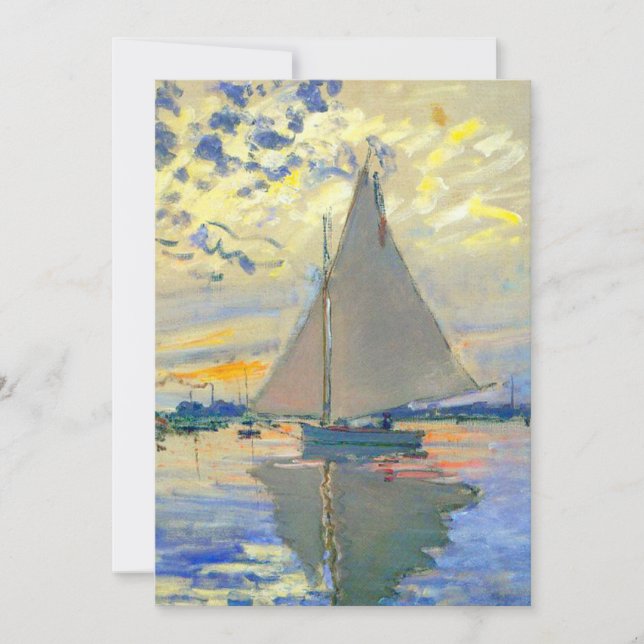 Monet Sailboat in Le Petit-Gennevilliers Ankündigung (Vorderseite)