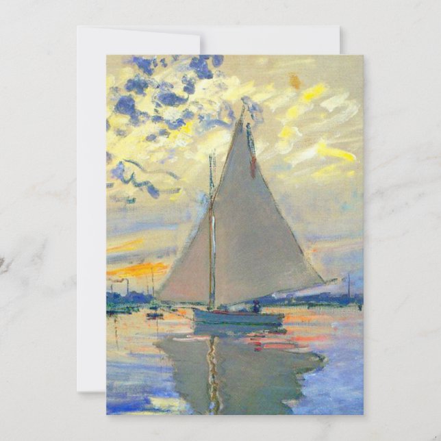 Monet Sailboat in Le Petit-Gennevilliers Einladung (Vorderseite)