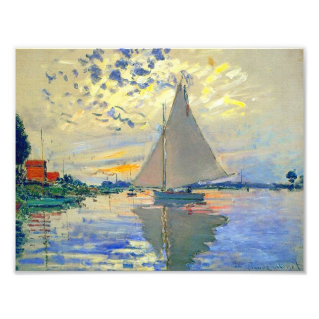 Monet Sailboat in Le Petit-Gennevilliers Fotodruck (Vorne)