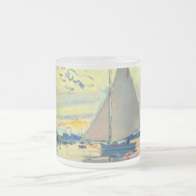 Monet Sailboat in Le Petit-Gennevilliers Mattglastasse (Mittel)