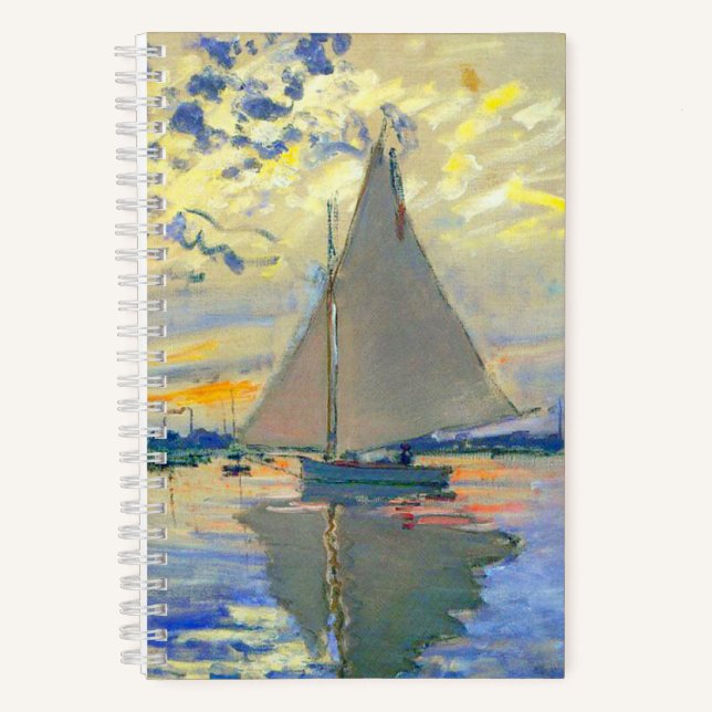Monet Sailboat in Le Petit-Gennevilliers Notizbuch (Vorderseite)
