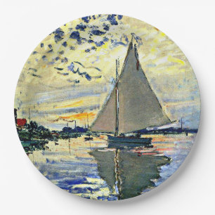 Monet - Sailboat in Le Petit-Gennevilliers Pappteller