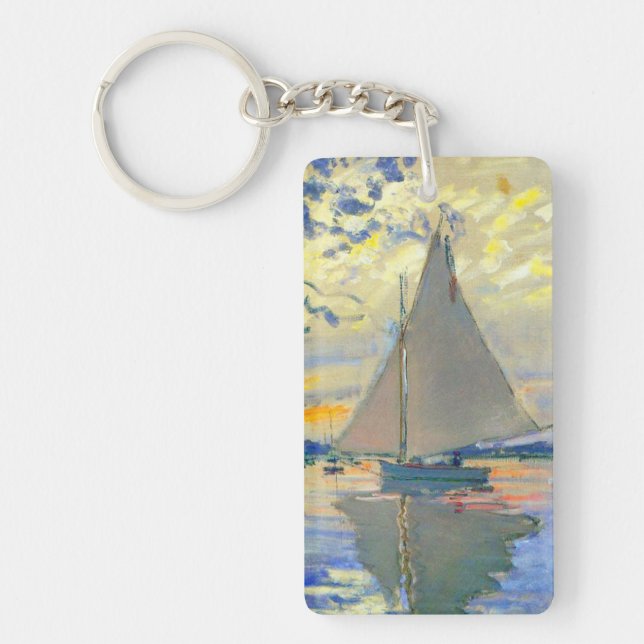 Monet Sailboat in Le Petit-Gennevilliers Schlüsselanhänger (Vorderseite)