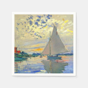 Monet Sailboat in Le Petit-Gennevilliers Serviette