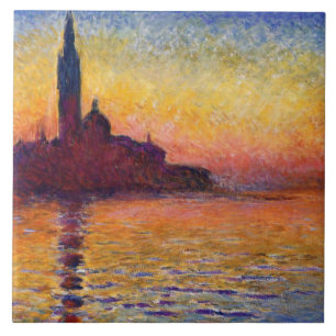 Monet - San Giorgio Maggiore bei Dämmerung, Kunst Fliese