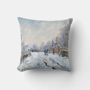 Monet - Schneeszene in Argenteuil Kissen