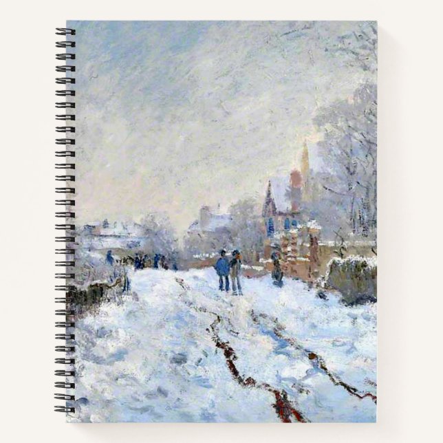 Monet - Schneeszene in Argenteuil Notizbuch (Vorderseite)