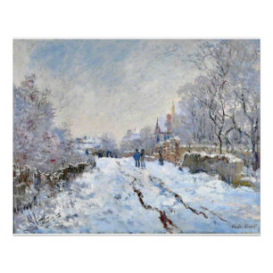 Monet - Schneeszene in Argenteuil Poster