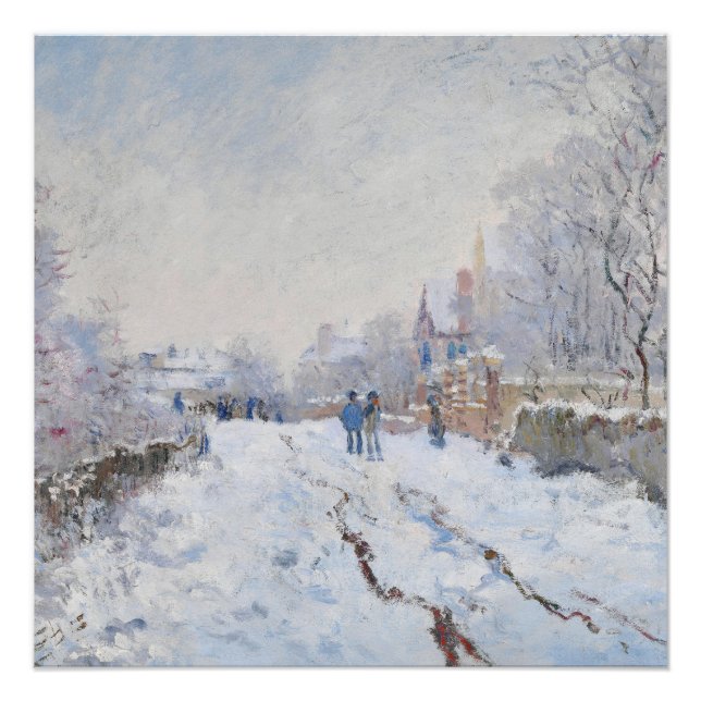 Monet Schneeszene in Argenteuil Poster (Vorderseite)