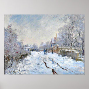 Monet - Schneeszene in Argenteuil Poster