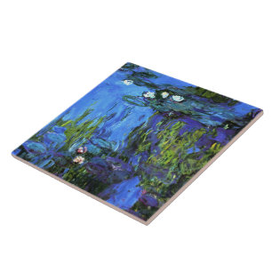 Monet - Seerosen, blaues Indigo, Fliese