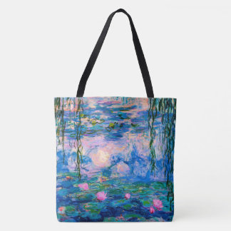 Monet Seerosen mit Teichreflexionen Tasche
