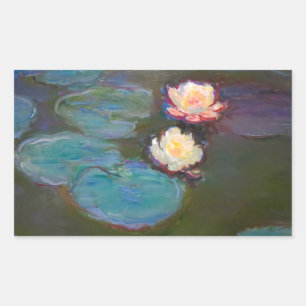 Monet Seerosen Teich Seerosen Gemälde Rechteckiger Aufkleber