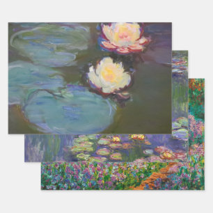 Monet Seerosen Teich Wasserlilien Malerei Geschenkpapier Set