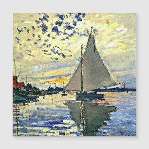 Monet - Segelboot in Le Petit Gennevilliers, Magnetkarte