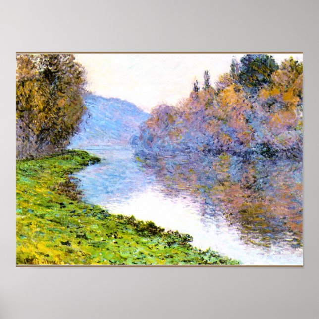 Monet - Seine-Ufer in Jenfosse Poster (Vorne)