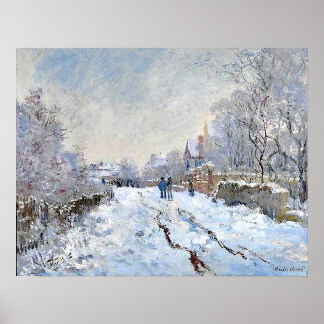Monet - Snow Scene at Argenteuil Poster (Vorne)