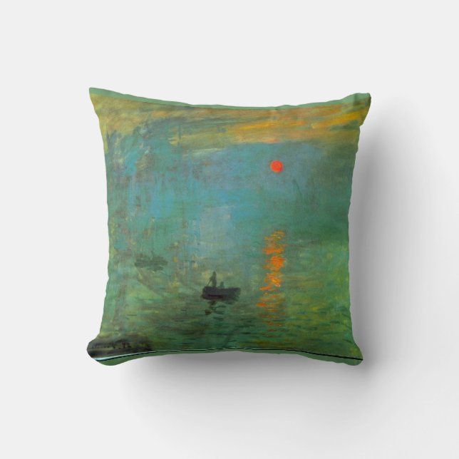 Monet Sonnenaufgang-Malerei-Kissen Kissen (Vorderseite)
