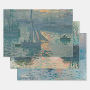 Monet Sonnenaufgang Marine Impressionismus Malerei Geschenkpapier Set