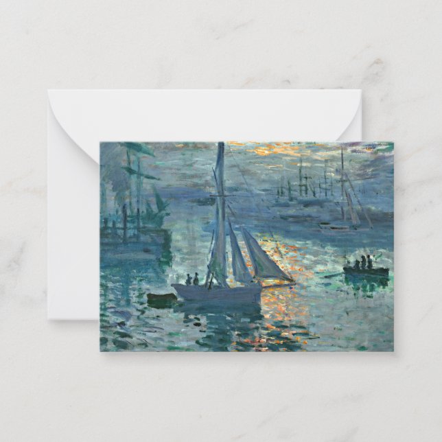 Monet - Sonnenaufgang (Marine), Kunstmalerei Mitteilungskarte (Vorderseite)