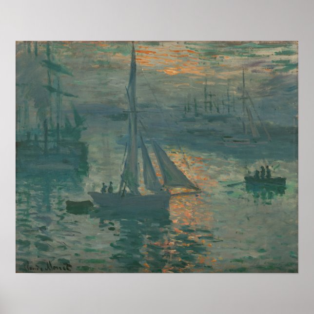 Monet - Sonnenaufgang (Marine) Poster (Vorne)