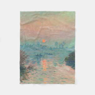 Monet Sonnenuntergang an der Seine Fine Art Impres Fleecedecke