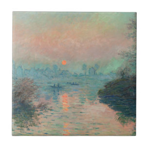 Monet Sonnenuntergang an der Seine Fine Art Impres Fliese