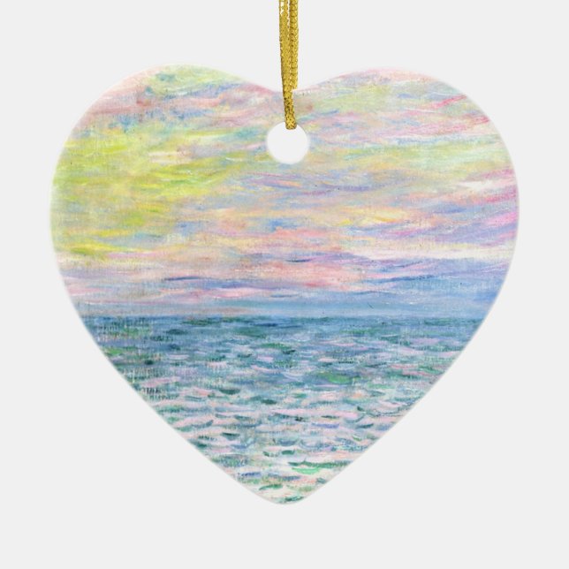 Monet - Sonnenuntergang in Pourville, schöne Kunst Keramik Ornament (Vorne)