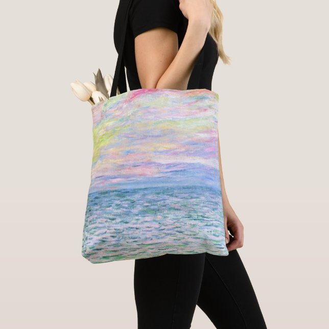 Monet - Sonnenuntergang in Pourville, schöne Kunst Tasche (Von Nahem)