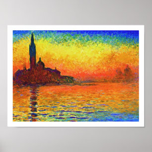 Monet Sonnenuntergang: San Giorgio Poster