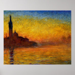 Monet Sonnenuntergang Venedig Farbige Impressionis Poster